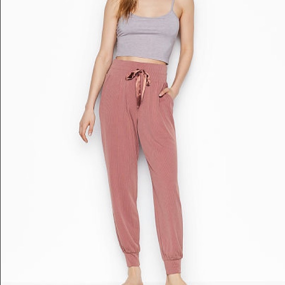 Victoria's Secret Pants - Victoria’s Secret Ribbed Jogger Pajama Pants Pink